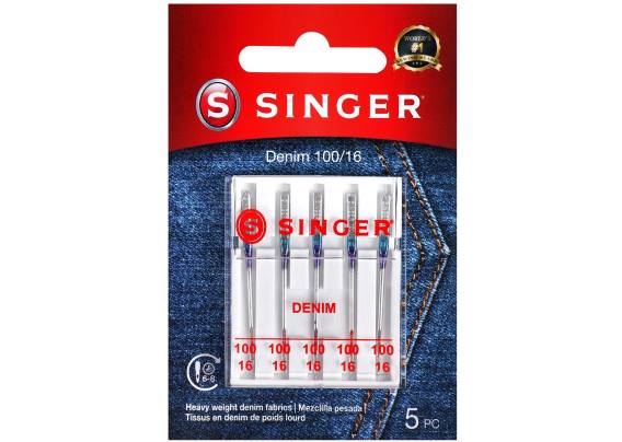 Denim Needles, Size 100/16 D24088 SINGER Accessories
