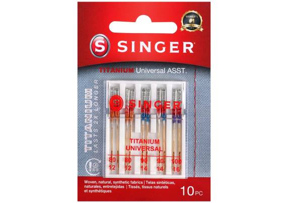 Titanium Universal Needles Assorted Sizes D24086 SINGER Accessories