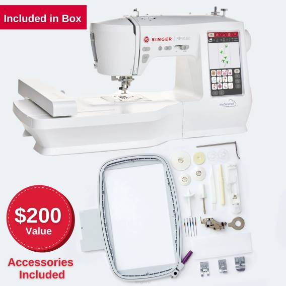SE9180 Sewing and Embroidery Machine and Hoops Bundle D2401 SINGER Machines