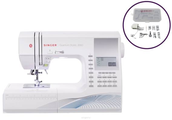 Sew Spacious Quantum Stylist 9960 Sewing Machine and Presser Foot Kit Bundle D2402 SINGER Machines