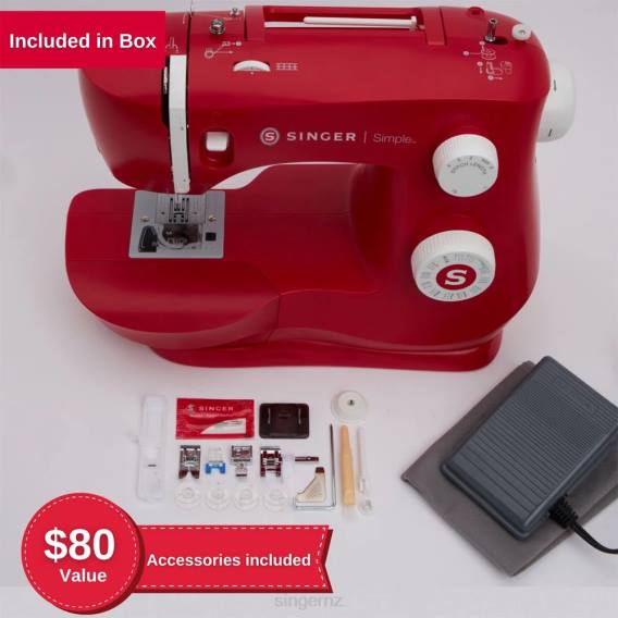 Simple 3337 Red Sewing Machine D24075 SINGER Machines